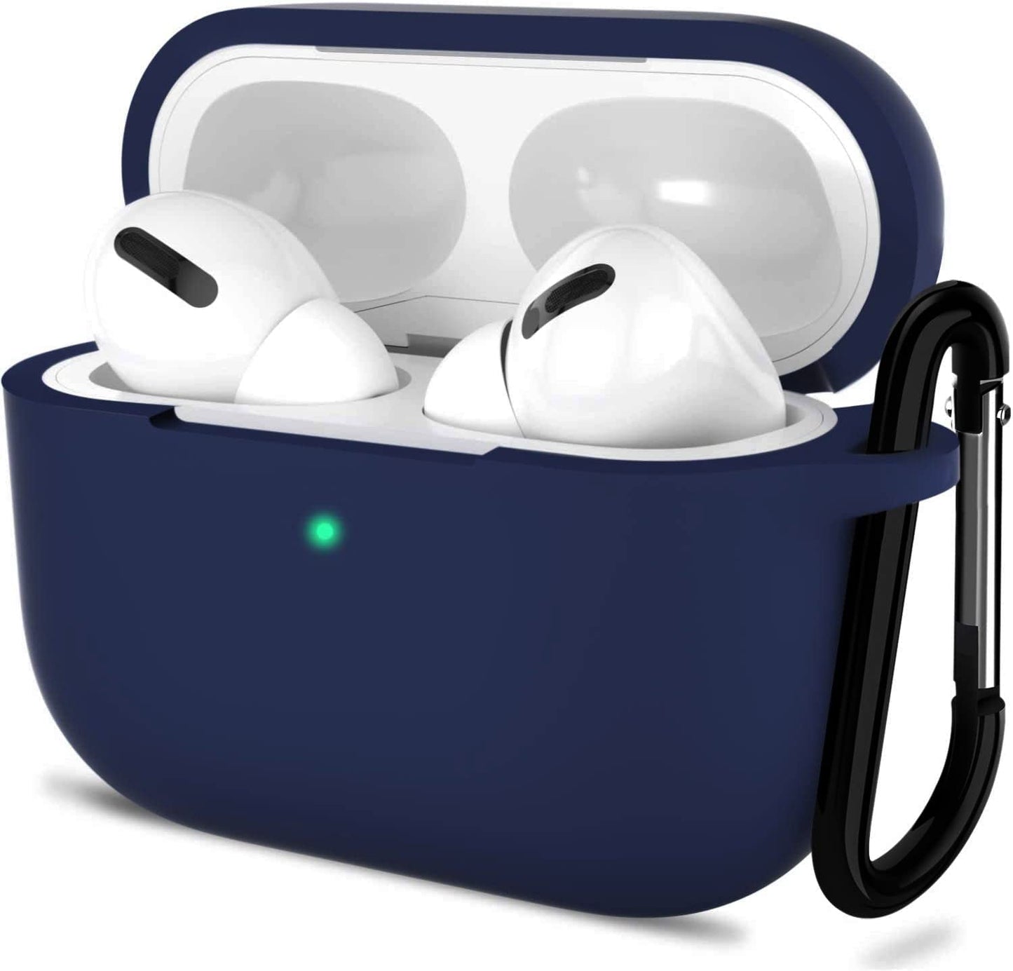 Sounce AirPods Pro Case, Soft Silicone Skin Case Cover Shock-Absorbing Protective Case with Keychain Compatible with AirPods Pro [Front LED Visible] (Black)