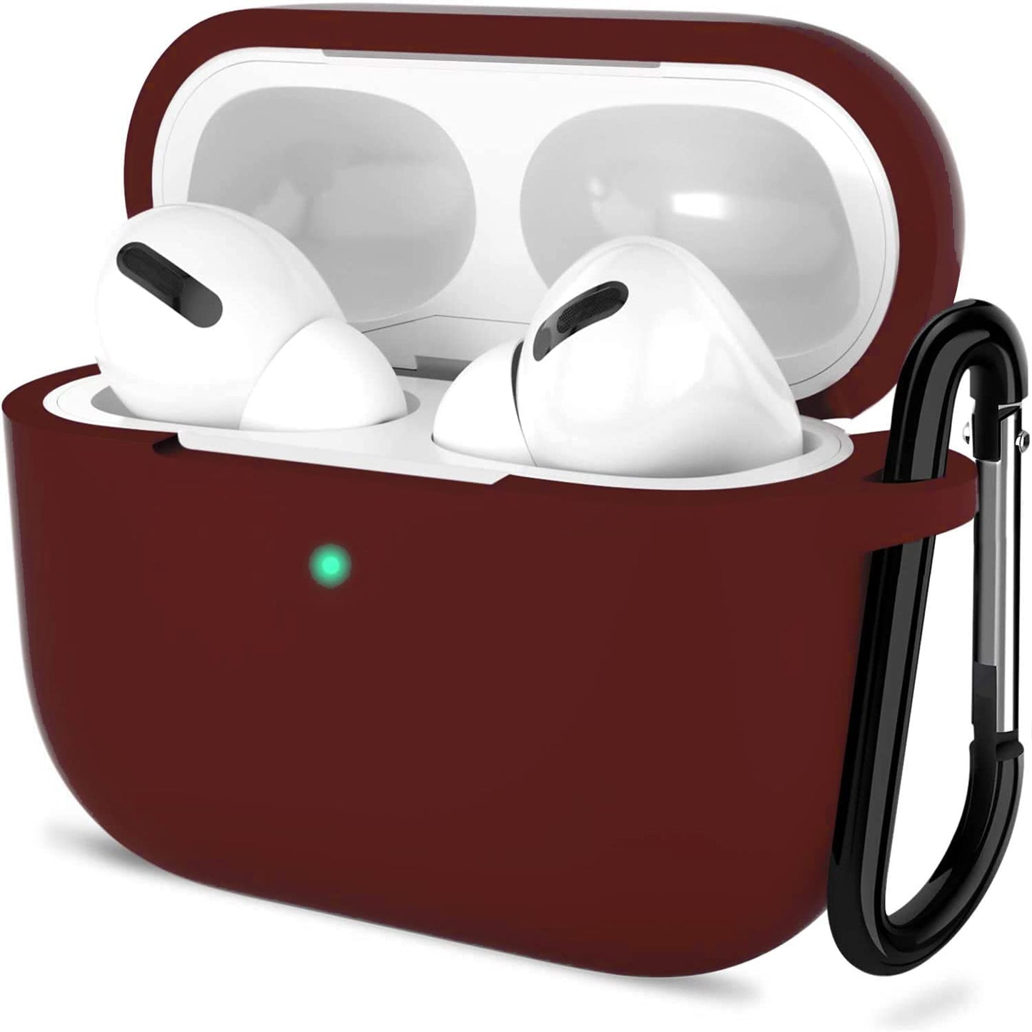 Sounce AirPods Pro Case, Soft Silicone Skin Case Cover Shock-Absorbing Protective Case with Keychain Compatible with AirPods Pro [Front LED Visible] (Black)