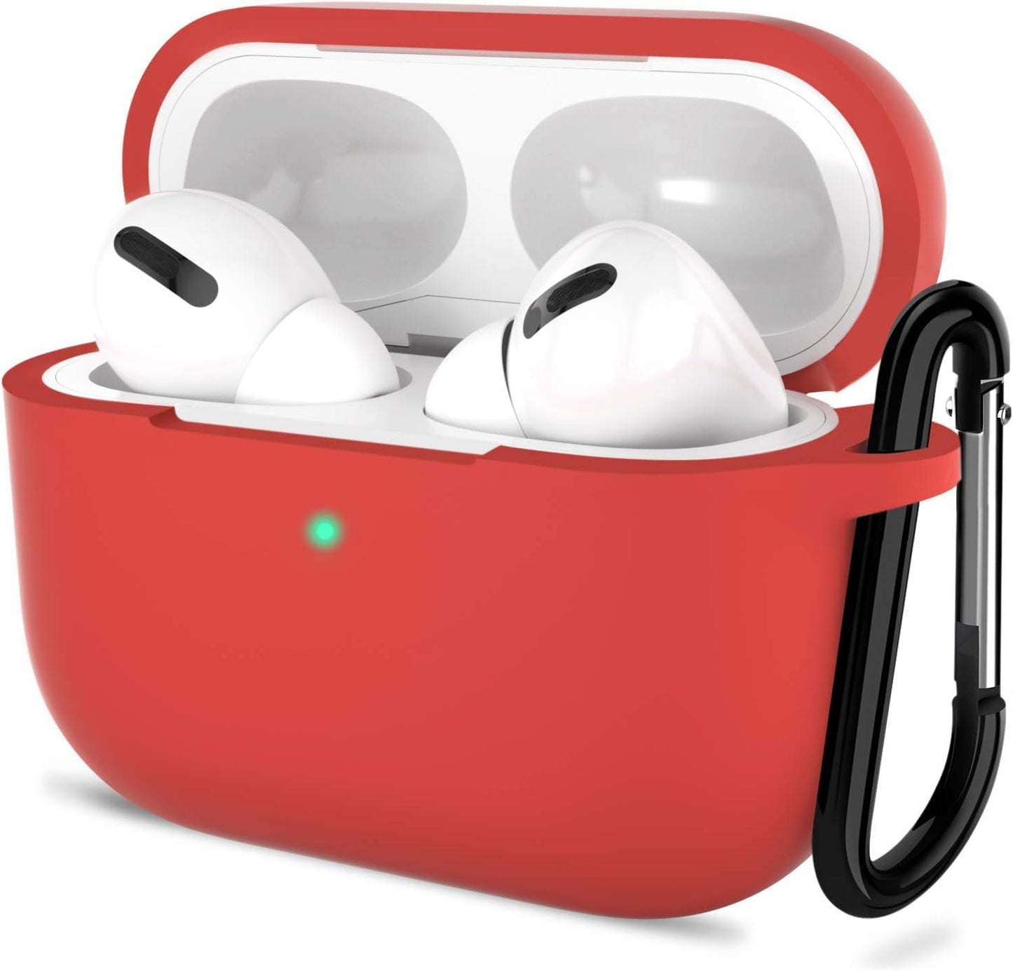 Sounce AirPods Pro Case, Soft Silicone Skin Case Cover Shock-Absorbing Protective Case with Keychain Compatible with AirPods Pro [Front LED Visible] (Black)